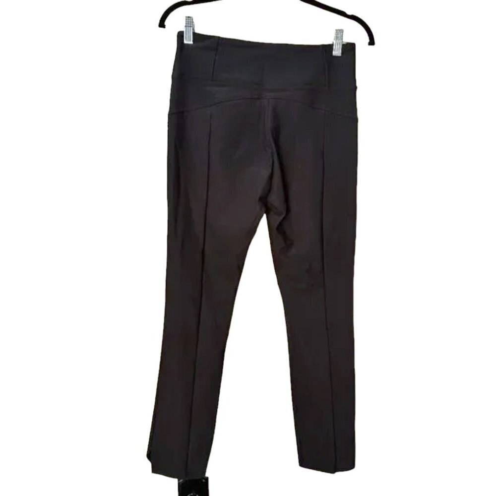 ATHLETA Moto Style Zip Pocket Notch Hem Black Pants Slacks - Size Small